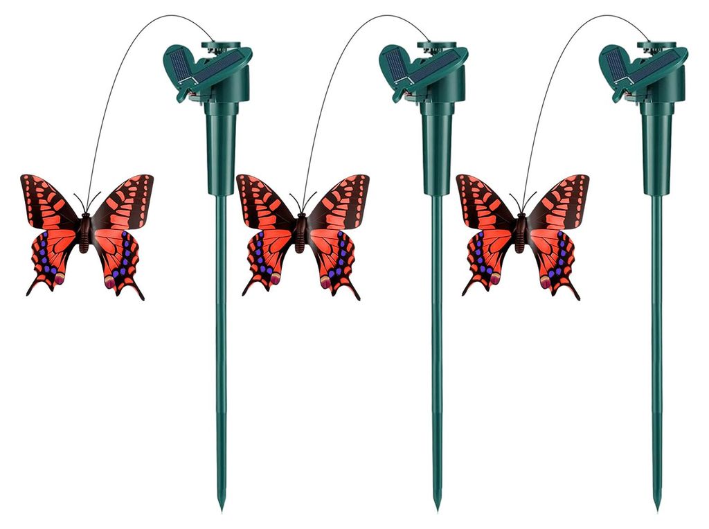 Flatternde Libellen-Gartenstecker mit Solarbetrieb – fliegende, bewegliche Libelle, wasserfest, dekorativ, für Haus, Garten, Wege und Landschaft