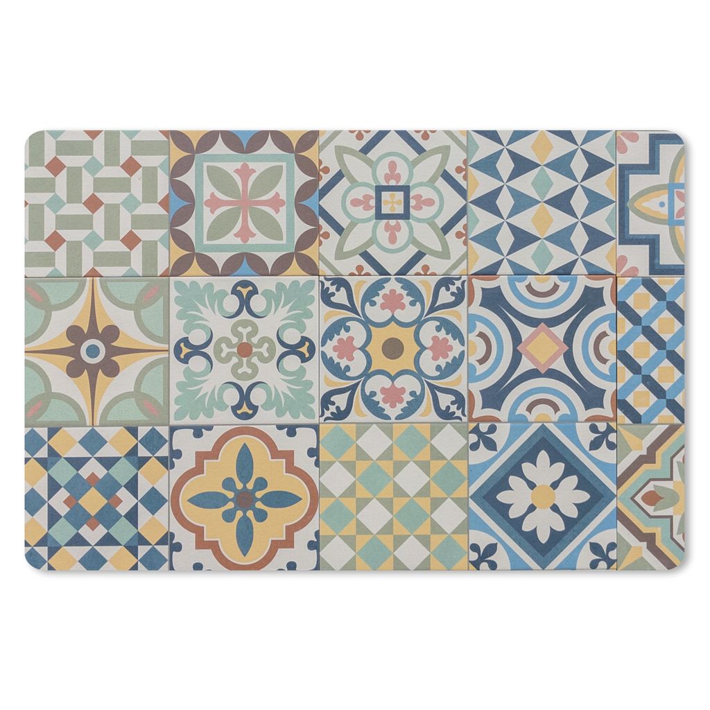 MuchoWow Mauspad Mousepad Vintage - Blumen - Design - Figuren 27x18 cm - Mousepads - Maus Mat - Pad - Mausunterlage - Büroartikel - Desk Matten