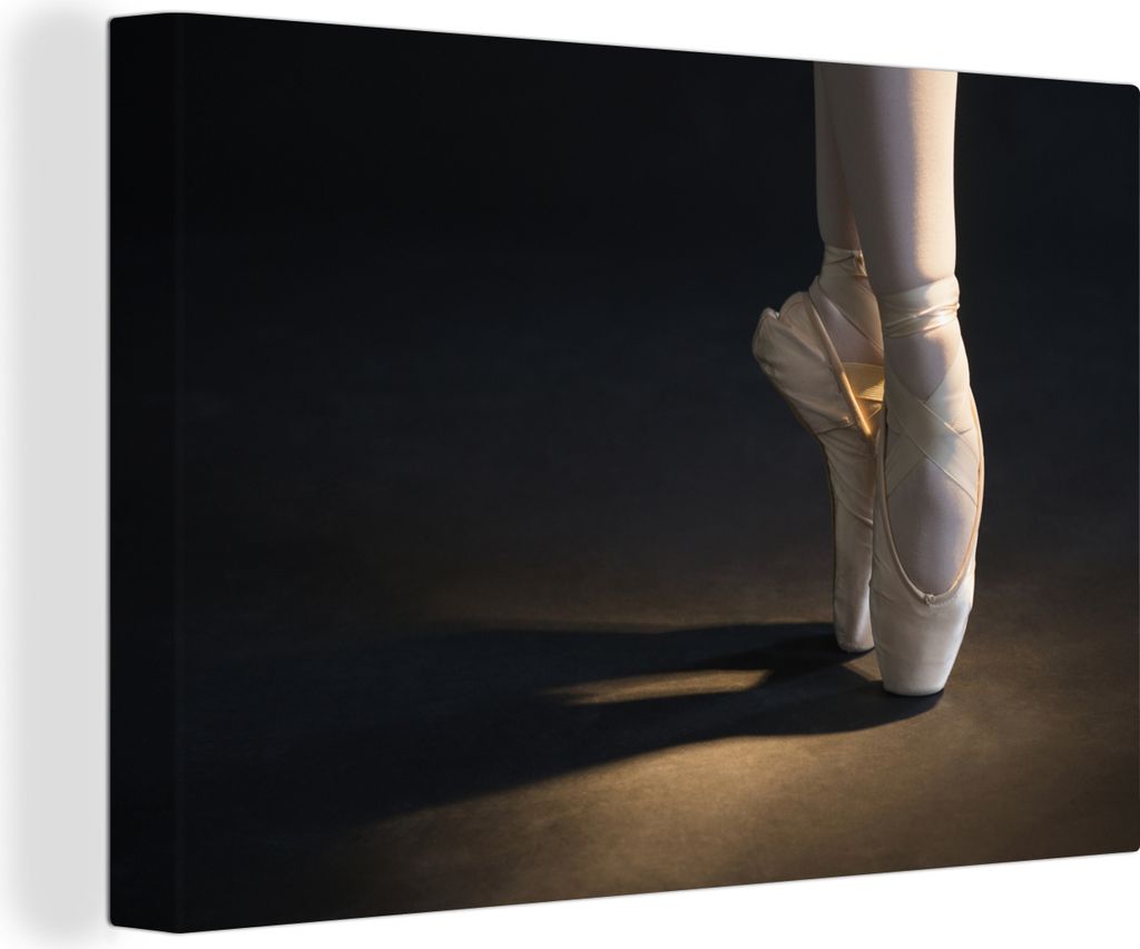OneMillionCanvasses - Leinwandbilder - 140x90 cm, Nahaufnahme Ballettschuhe, Wandbilder Kunstdruck Wanddekoration