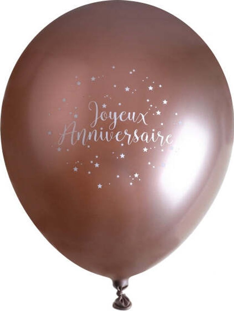 6 Joyeux Anniversaire Luftballons roségold 30cm