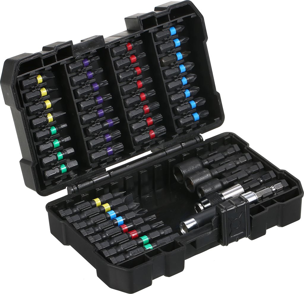 45-teiliges Bohrer-Set, Schraubendreher-Schlagschrauber für Holz-, Metall-, Stahl- und Sicherheitsbits, Elektrowerkzeug mit Koffer