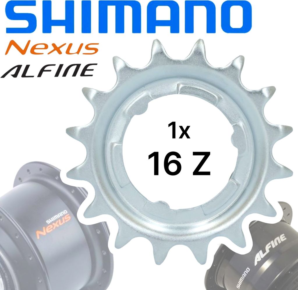 Shimano Nexus / Alfine Getriebenaben Verschleiss Ersatz Ritzel Silber 16 Zähne