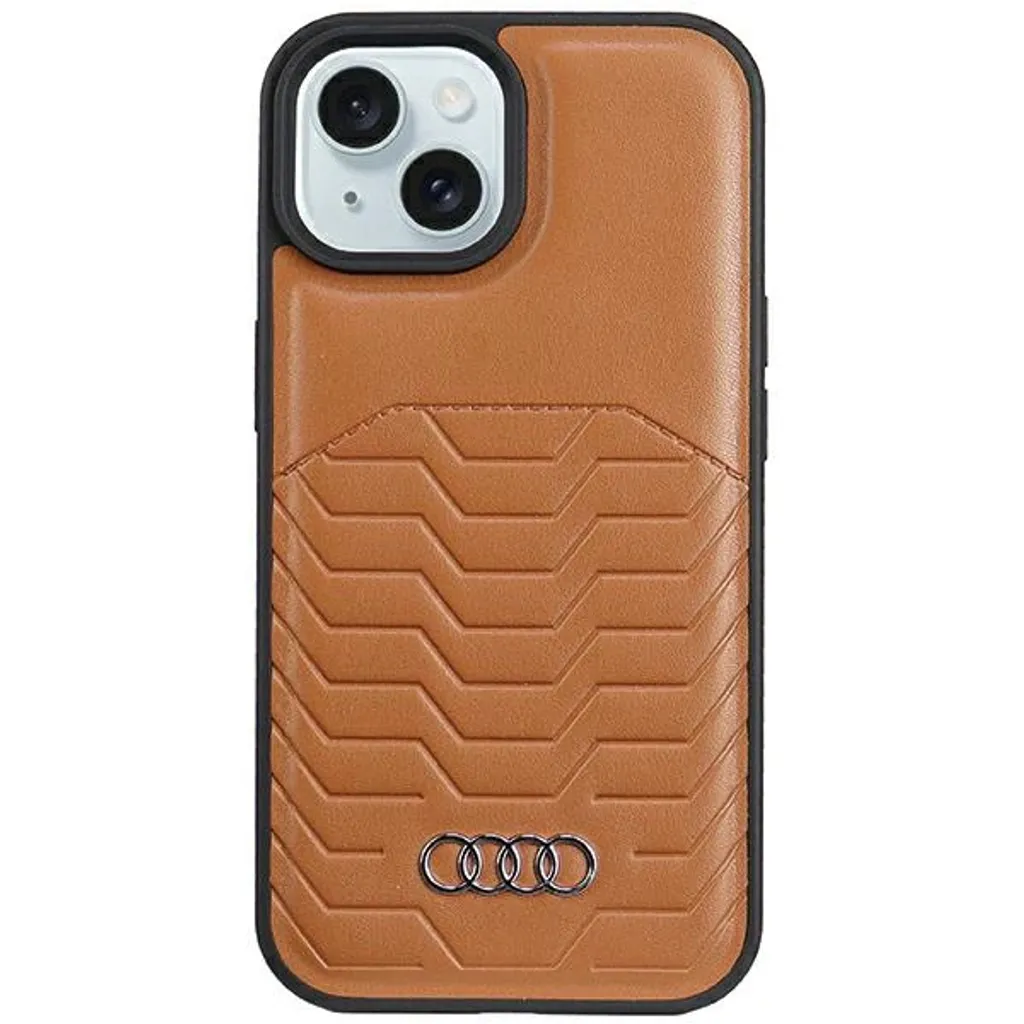 Audi Magsafe Iphone 15 / 14 / 13 6.1 Marrone/Brown Custodia rigida Au-Tpupcmip15-Gt/D3-Bn