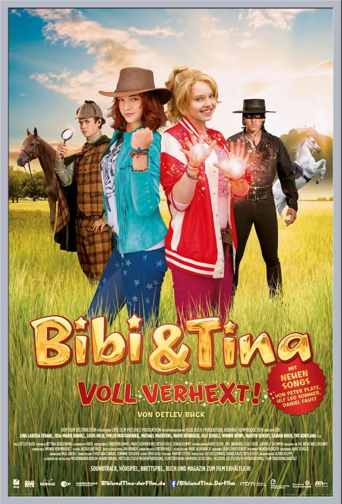 Poster Bibi & Tina avec Cadre Maxi Shinsuke Argent 61x91,5cm pour Enfant