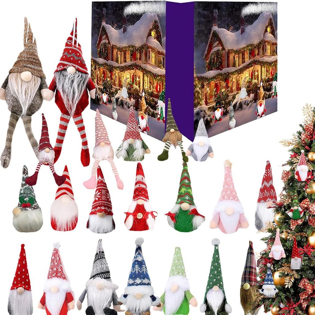 Weihnachtsgnom-Adventskalender mit 24 Plüschgnomen – 24 Produktbild 
