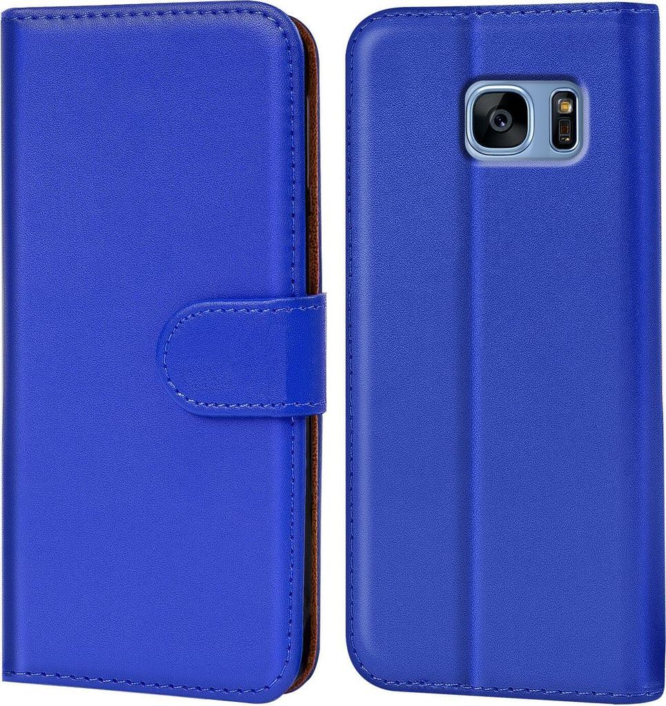 Conie Klapp Tasche für Samsung Galaxy S7 Edge Kartenfach Rundumschutz Hülle in Blau