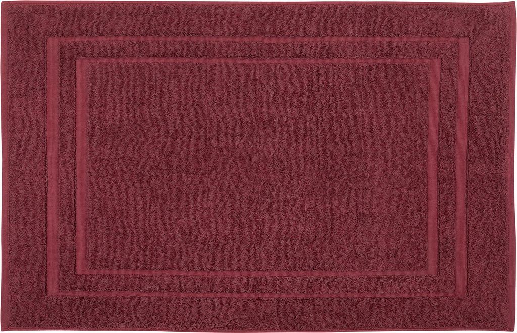 DoubleDry Hotel Badematte 50 x 80 cm – 100% Baumwolle – Weich und Saugfähig – Bordeaux Rot