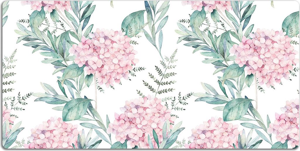 Schreibtischmatte Tischunterlage 120x60 cm Mauspad - Helle rosa Blumen