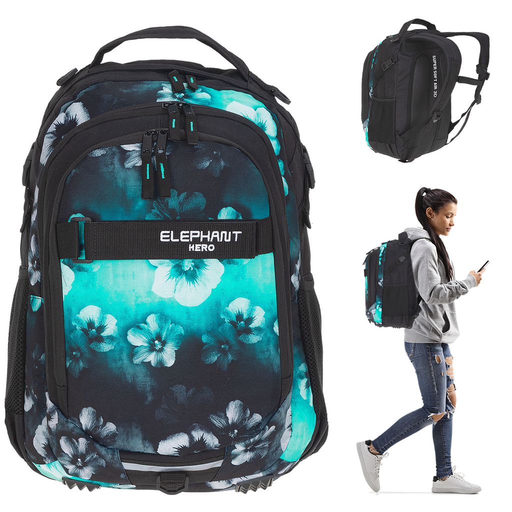 19L Rucksack mit Laptopfach Schulrucksack Canvas Damen Mädchen Sport Backpack 