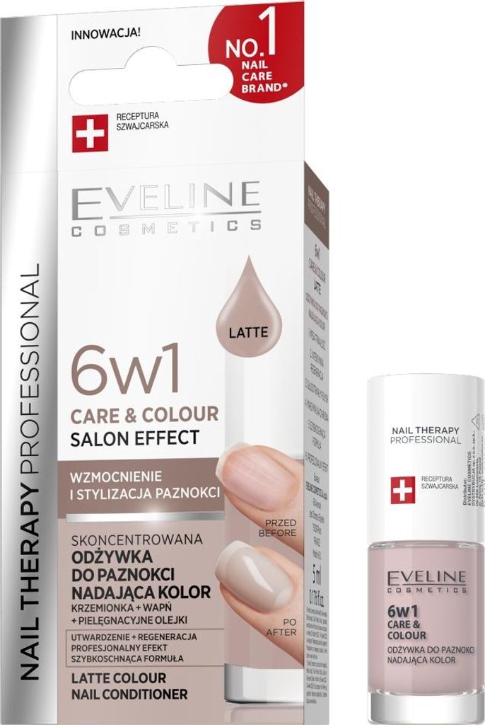 Eveline Cosmetics Nail Therapy Professional – pflegende, farbintensive Nagelpflege, Latte