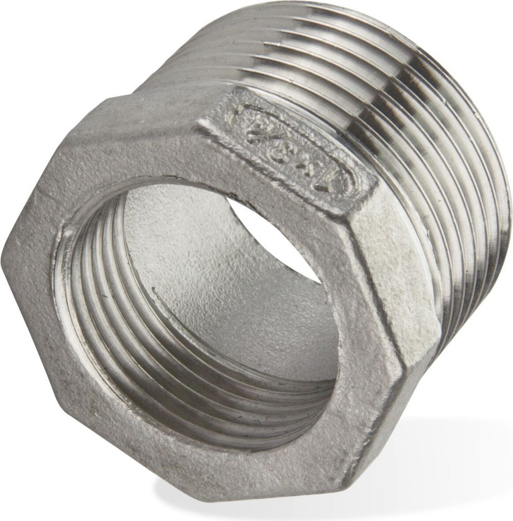 Edelstahl Fitting Reduzierstück 3/4 x 1/2 Zoll Übergangsstück Gewindefitting