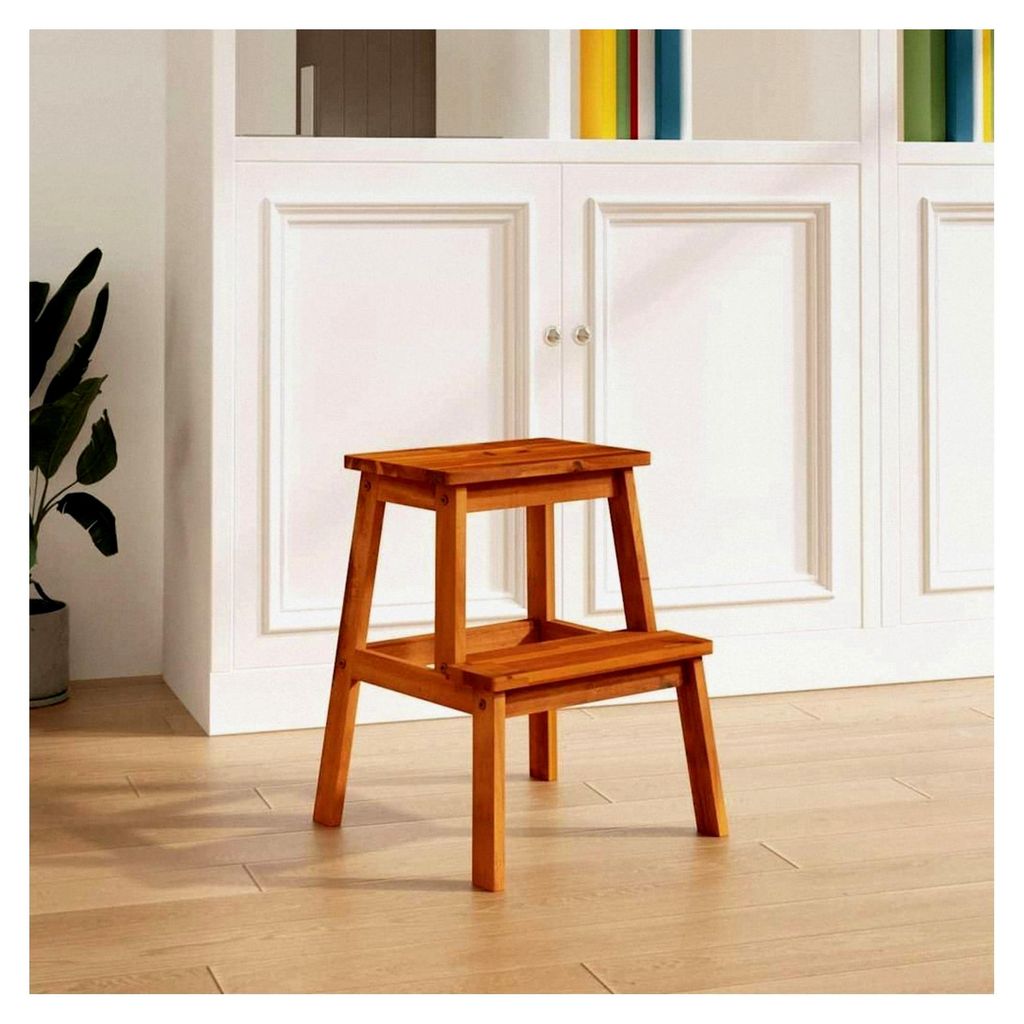 Tritthocker mit 2 Stufen 40x38x50 cm aus Massivholz Akazie für das Badezimmer