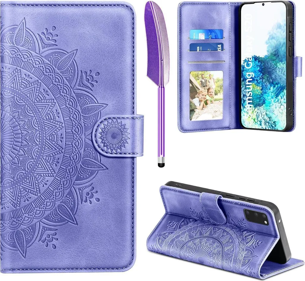 Offerta Custodia Samsung S20 Viola Pelle Portafoglio - Prezzo Top