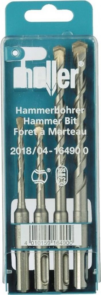HELLER Bionic SDS-plus Hammerbohrer Satz, 4 Bohrer, 164900