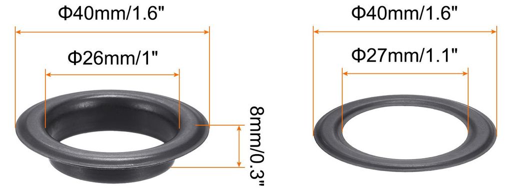 20 Stš¹ck ?sen 26mm Kupfer ?sen Metall?sen Rostfrei Einschlag?sen Grommet Befestigungs?sen fš¹r Planen Banner Leder Stoff Schuhe Handtaschen Vo...