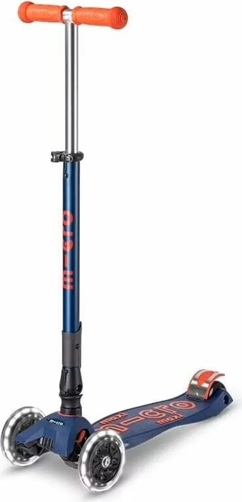 Trottinette évolutive pliable à 3 roues avec roues LED Navy et Rouge