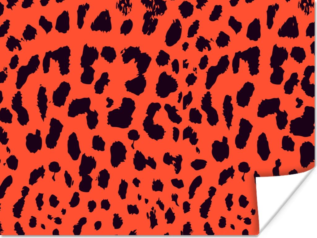 MuchoWow Poster Tierprint - Panther - Rot - Schwarz 80x60 cm - Kunst für zu Hause