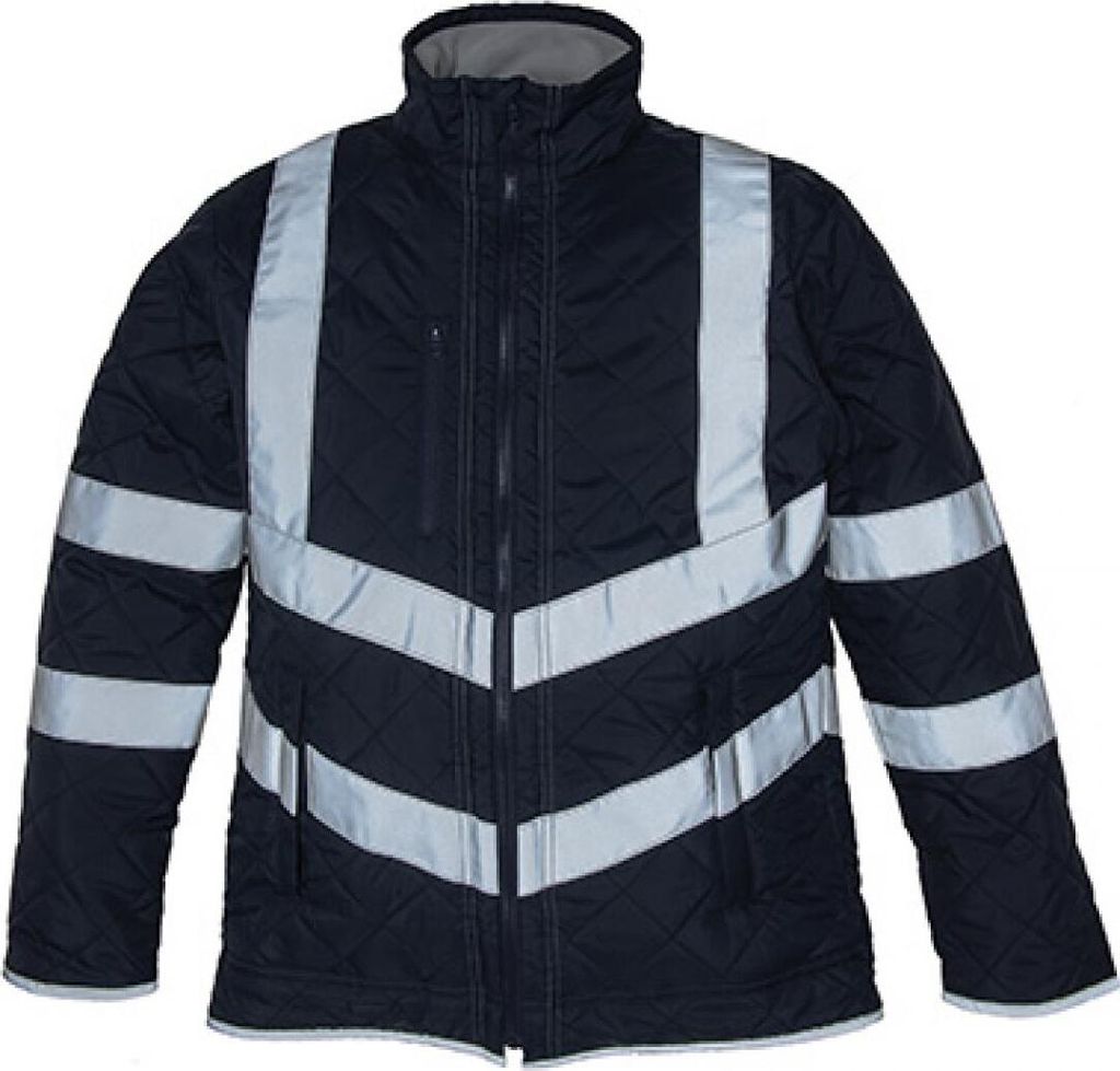 YOKO HVW706 | Herren Hi Vis Kensington Arbeitsjacke (with Fleece Lining) - Farbe: Navy - Größe: 3XL