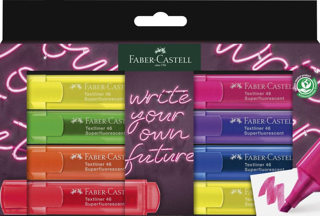 FABER-CASTELL Textmarker TEXTLINER 1546 NEON 8er Etui