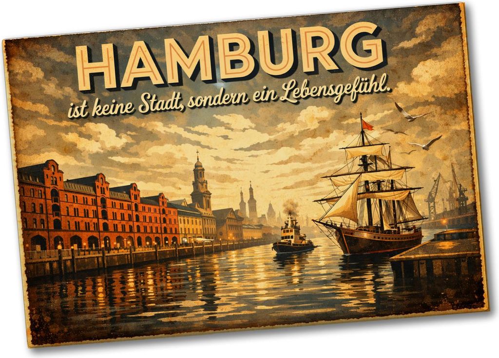 Hamburg keine Stadt sondern Lebensgefühl Souvenir Magnet