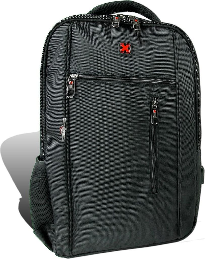 Travel N Meet Laptoprucksack, Rucksack schwarz Herren mit USB Ladekabel D2ORD4221S