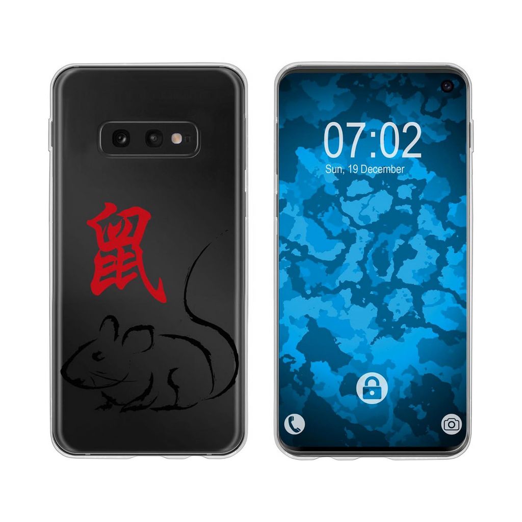 PhoneNatic Case kompatibel mit Samsung Galaxy S10e Silikon-Hülle Tierkreis Chinesisch M1
