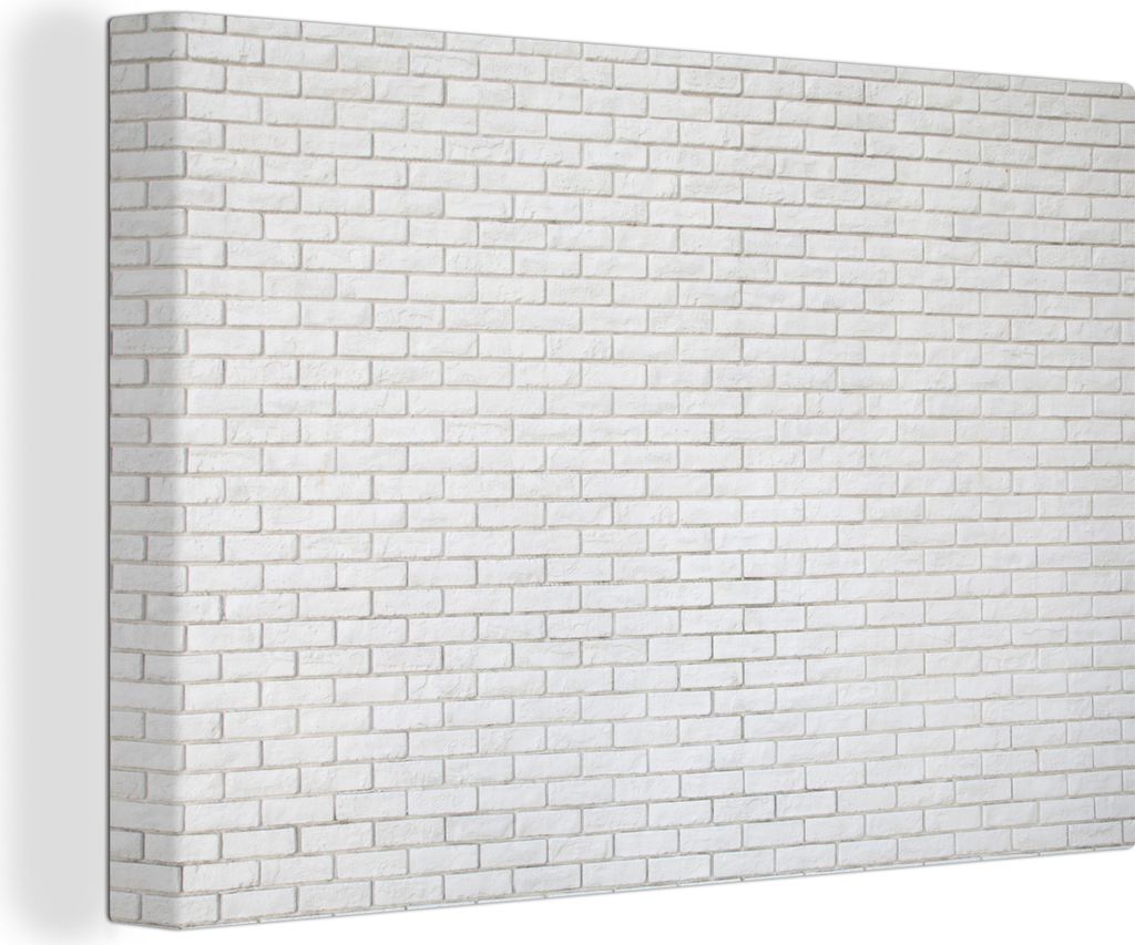 OneMillionCanvasses - Leinwandbilder - 150x100 cm, Weiß - Wand - Ziegel, Wandbilder Kunstdruck Wanddekoration