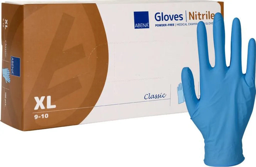 Guanti Nitrile Alimentari Abena Classic XL Blu - Scorta 1000 Pezzi