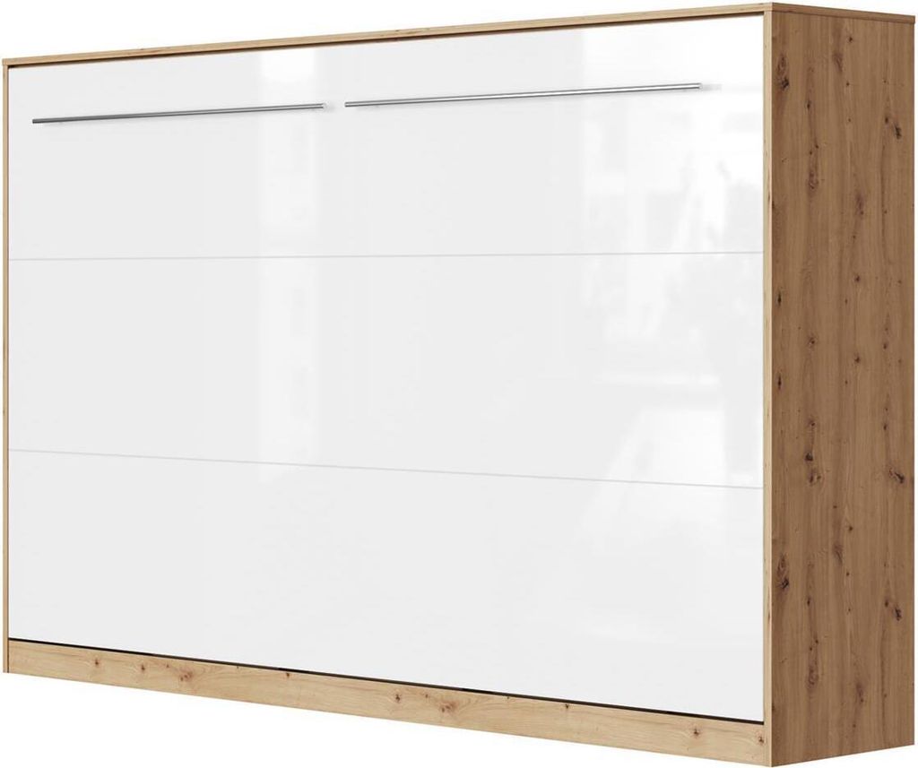 SMARTBett Standard Komfort Lattenrost 120x200 Horizontal Komfort Wildeiche/Weiss Hochglanz
