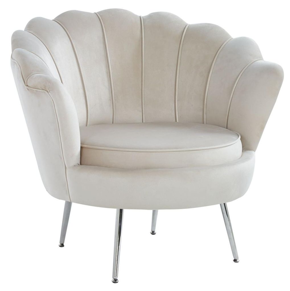Eleganter Sessel THIAGO – beige / silberne Beine Produktbild 
