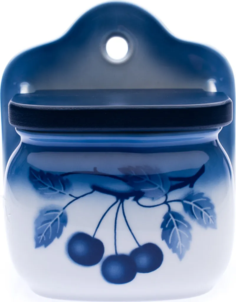 Thun 1794 Boîte à Suspendre Motif Cerises Bleues en Porcelaine de Karlovy Vary