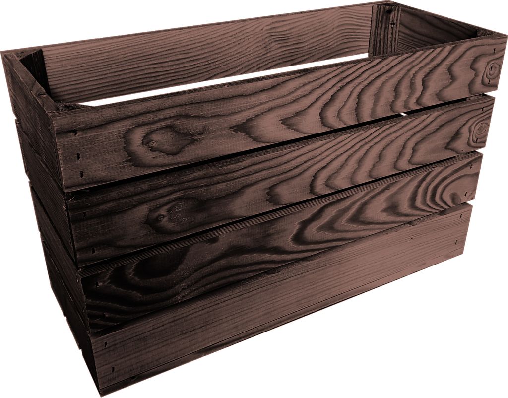A wooden crate is shown against a white background.