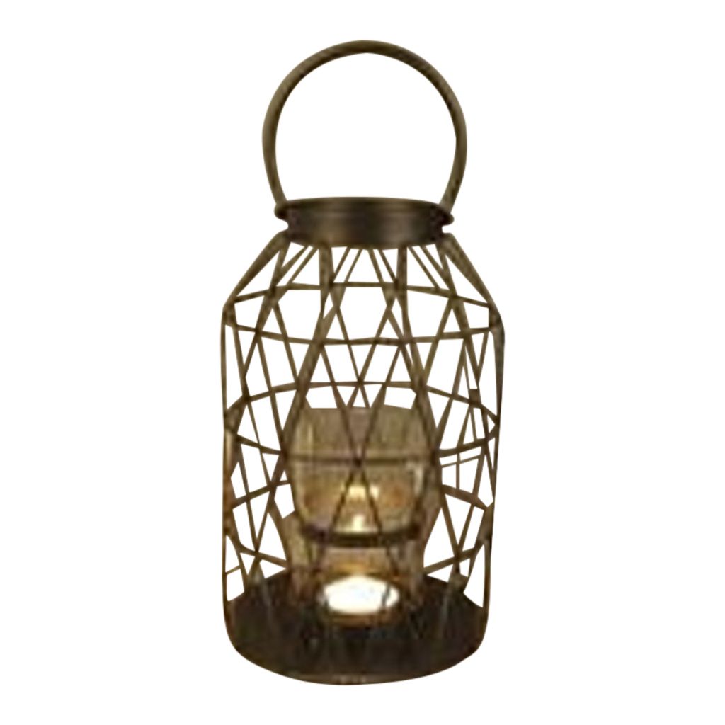 Rasteli Windlicht Kerzenständer Metall Grau D 20 cm H 40 cm