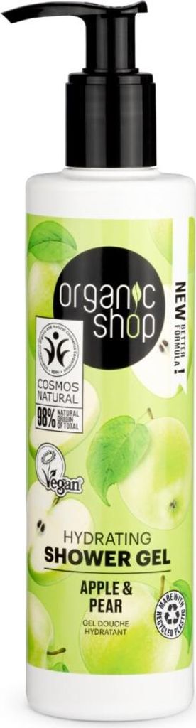 Organic Shop - Apfel- und Birnen-Duschgel - Erfrischend und feuchtigkeitsspendend - 280 ml - 1 Stück
