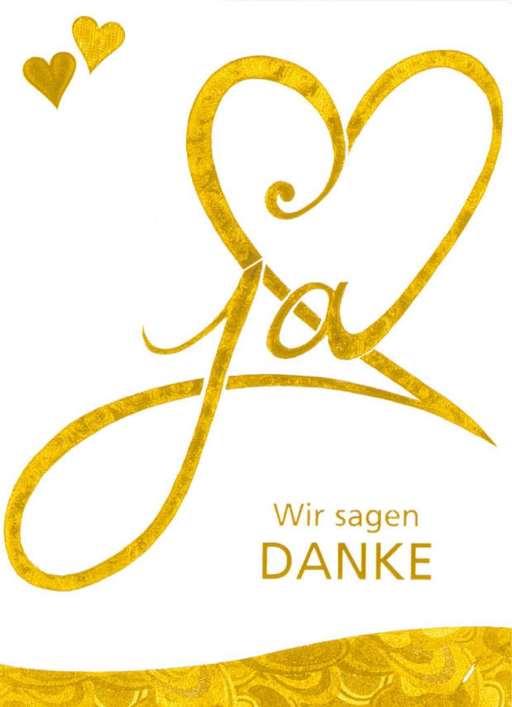 Hochzeit - Danksagung - 5 Karten – 5 Umschläge – im Format 10,5