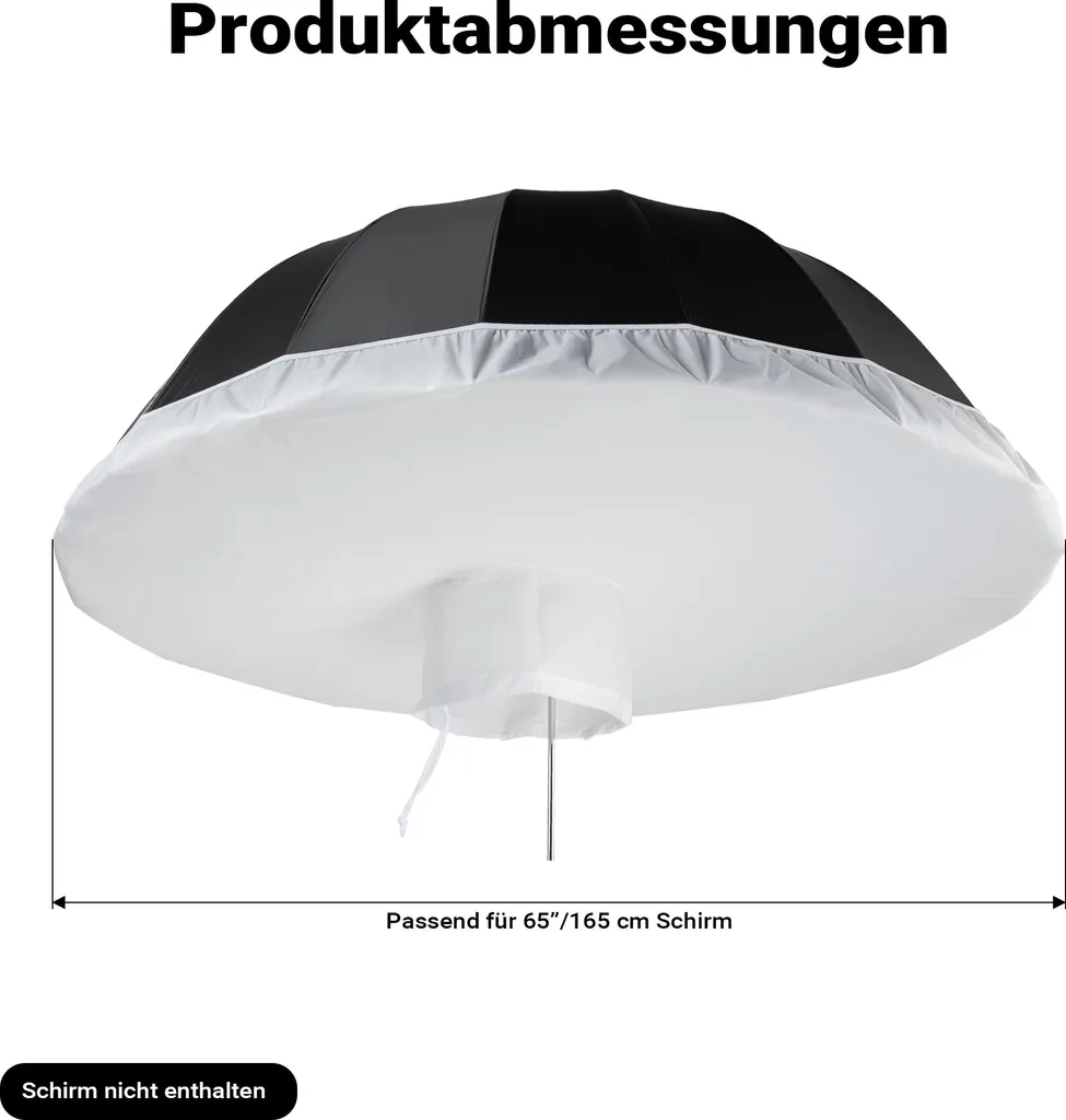 Walimex pro Diffusore Ombrello 165cm | Luce da Sogno per Ritratto - 3