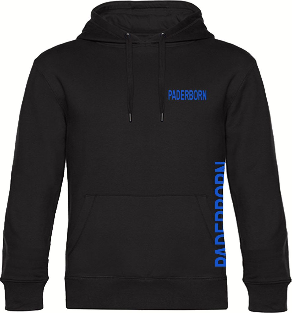 multifanshop Kapuzen Sweatshirt - Paderborn - Brust & Seite, schwarz, Größe 3XL