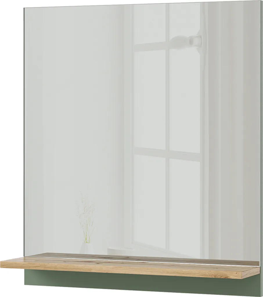 Miroir salle de bain mural 60x67 cm Vert Marelle pour rangement vasque