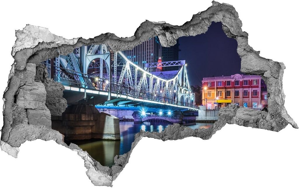 Selbstklebender Loch-3D-Aufkleber 95x73 cm Shanghai Brücke