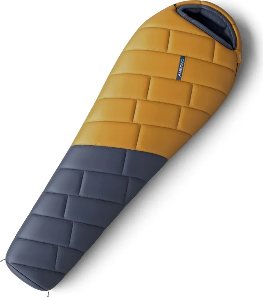 Sac de couchage grand froid Husky Proud -30°C 220x85cm Bleu Jaune