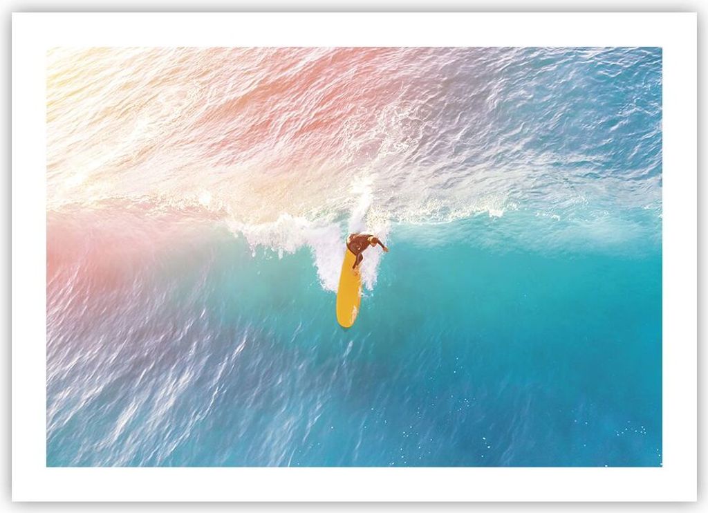 Poster - Poster ohne Rahmen - Surfen Welle Licht - 70x50 cm Produktbild 