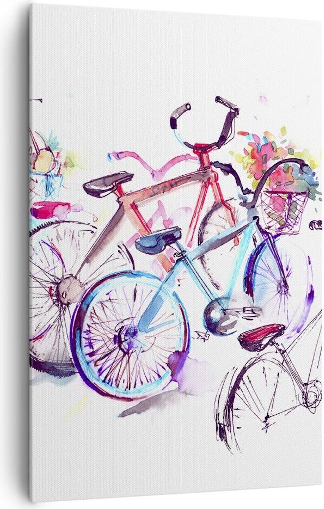 Bild auf Leinwand - Leinwandbild - Einteilig - Bikes Sommer Farbe Rad - 80x120cm - Wand Bild - Wanddeko - Wandbilder - Leinwanddruck - Wanddekorati...