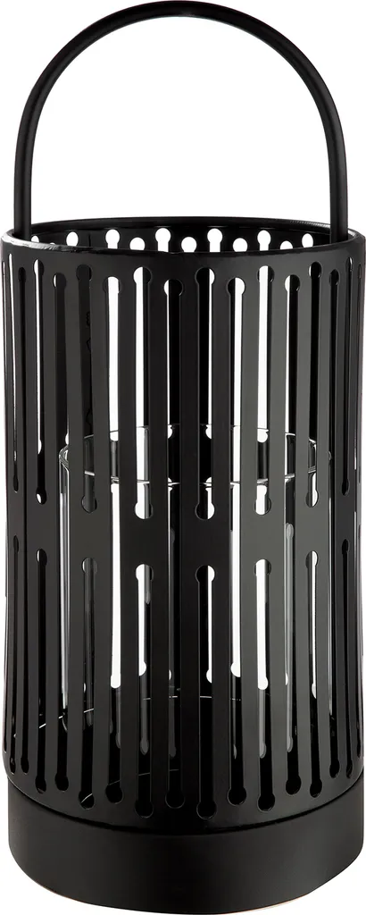 Photophore de Salon Noir pour Ambiance Tamisée - Set de 2 Métal 39cm