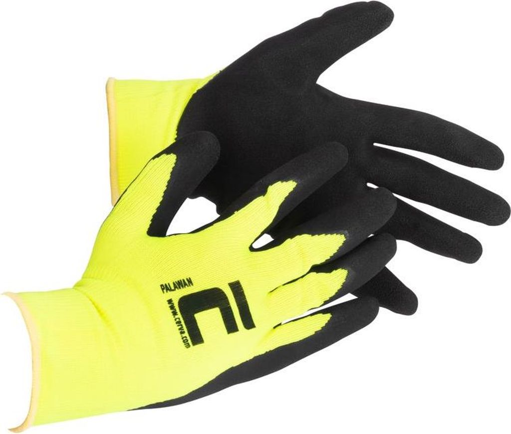 Handschuhe PALAWAN 10/XL, Nylon, Latex, mit Blisterpackung