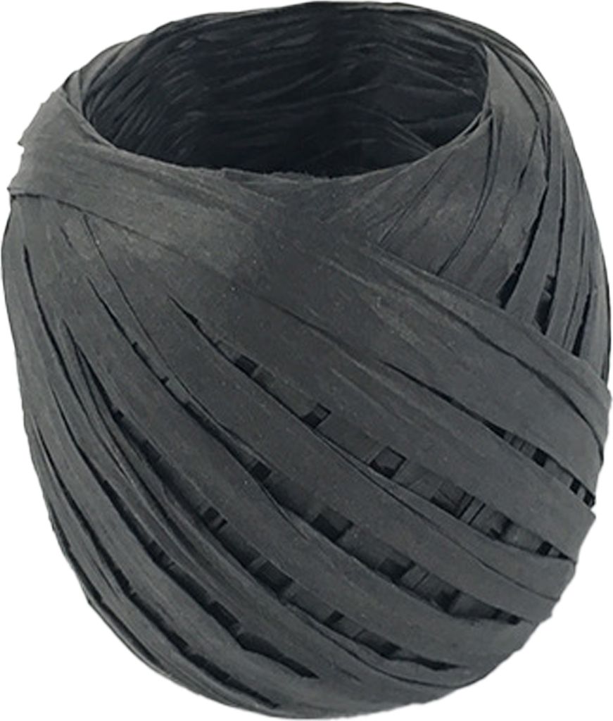 1 Rollpapierband-Verschleiß-resistenter Mehrzweck 17 Farben Raffia Ribbon Paper Seil für Geschenk-Schwarz