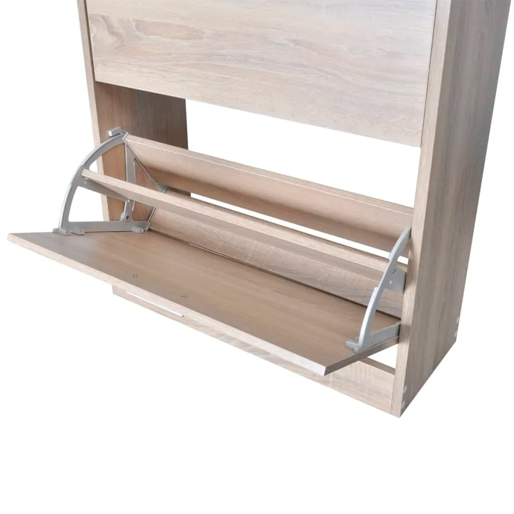 Armoire à chaussures pour entrée en bois de chêne, idéal petits espaces - 11