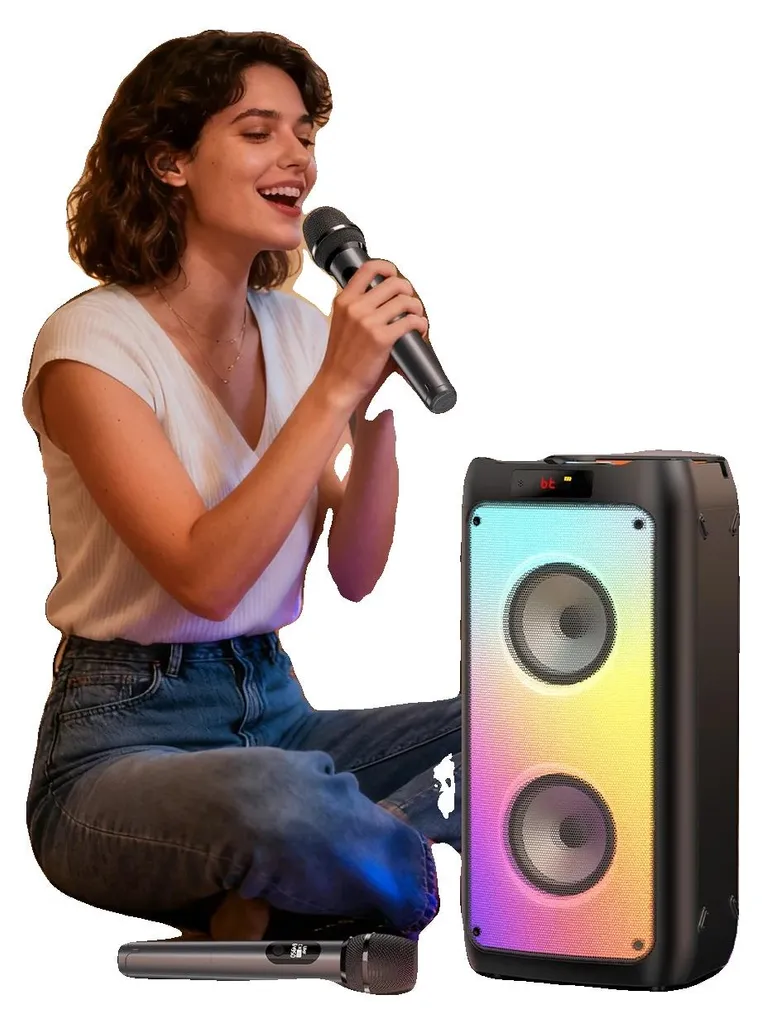 Système karaoké sans fil 20W anti-latence pour chanter partout à deux