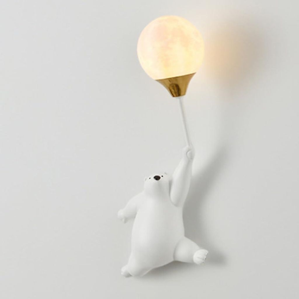 Wandleuchte mit Bärenmotiv, Ballon-Wandleuchte, Wandlampe fürs Kinderzimmer, Lichterkette G9, Wandleuchten mit Kabel für Mädchen- und Jungenzim...
