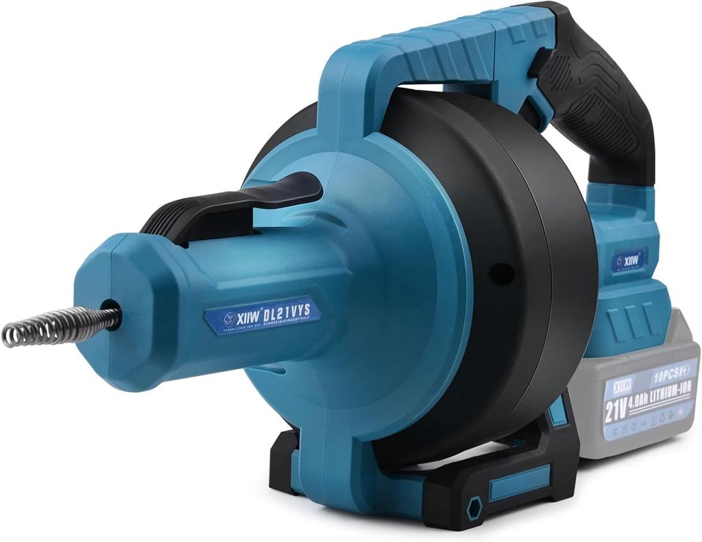 Rohrreinigungsmaschine Kompatibel mit Makita Akku Ø9mm 7.6M Rohrreinigungsspirale für Ø16-85mm Rohrleitung Akku bflussreiniger Rohrreiniger(Ohne...