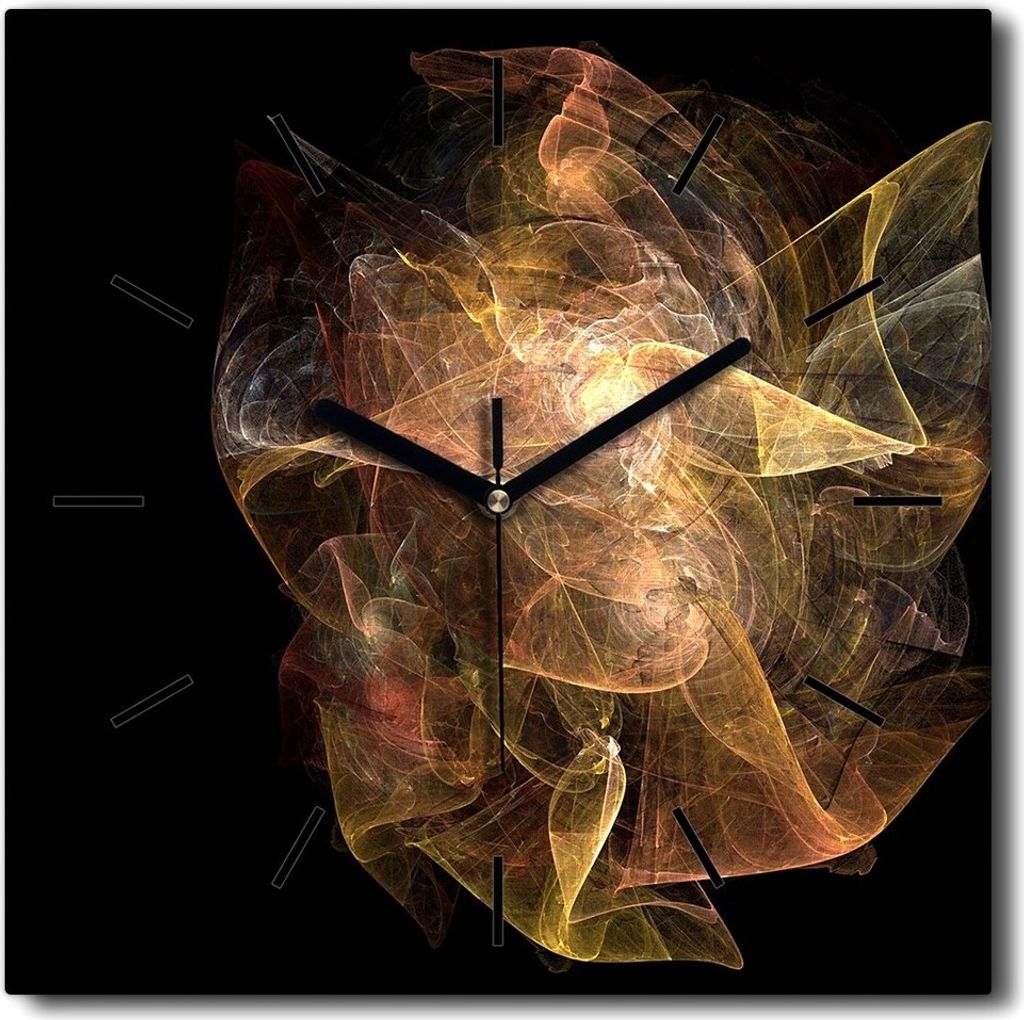 Coloray Uhr auf Leinwand 30x30 cm Wand Uhr Dekoration Wohnzimmer Segeltuch schwarze Hände -Kunst-Kunst-Abstraktion.